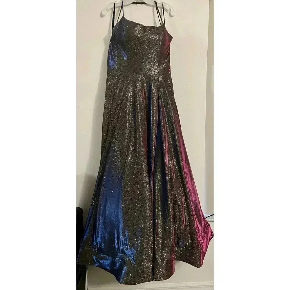 Night Studio Size 10 Long Formal Dress Color Iridescent Color Changes